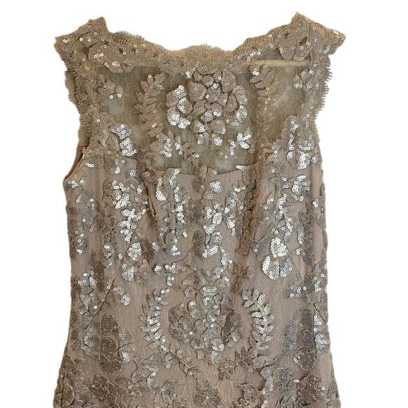 Tadashi Shoji Illusion Sequin Lace Sleeveless Dress - Women's 2 - Picture 4 of 6